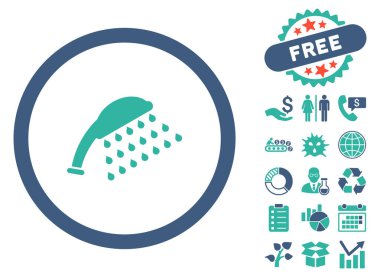 Bonus ile duş düz vektör simgesi