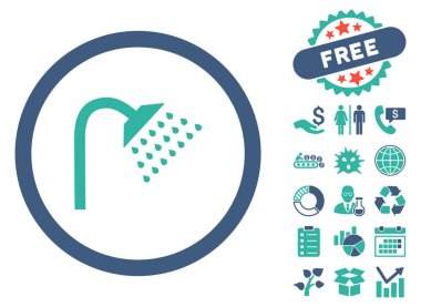 Bonus ile duş düz vektör simgesi