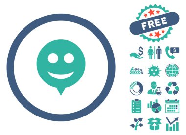 İpucu düz vektör simge Bonus ile gülümse