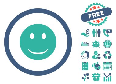 Düz vektör simge Bonus ile gülümse