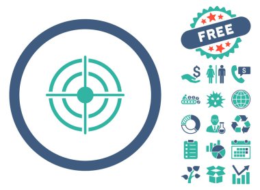 Bonus ile hedef amaç düz vektör simgesi