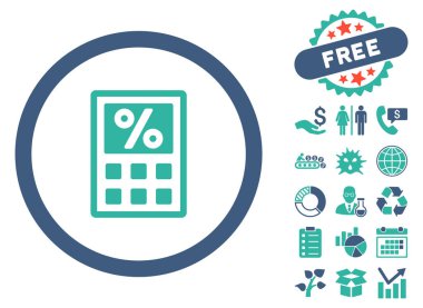 Vergi hesap makinesi düz vektör simge Bonus ile