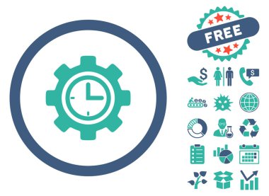 Bonus ile zaman kurulum düz vektör simgesi