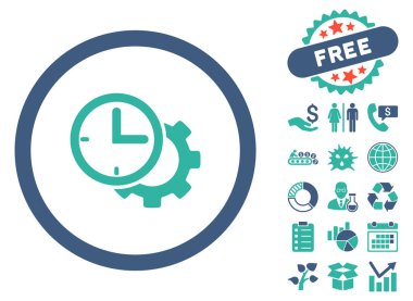 Bonus ile zaman kurulum düz vektör simgesi