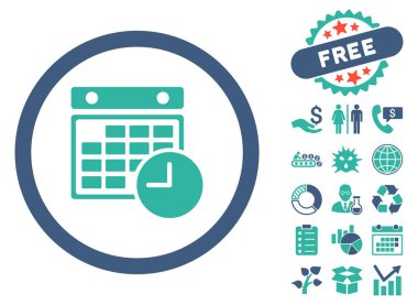 Bonus ile zaman tablo düz vektör simgesi