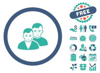 Bonus ile kullanıcılar düz vektör simgesi