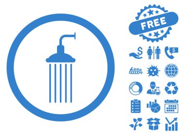 Bonus ile duş düz vektör simgesi