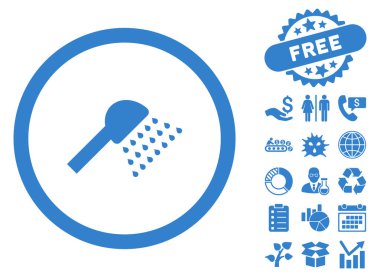 Bonus ile duş düz vektör simgesi