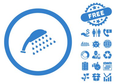 Bonus ile duş düz vektör simgesi