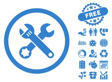 Bonus ile somun anahtarları düz vektör simgesi