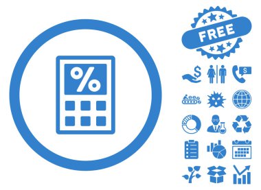 Vergi hesap makinesi düz vektör simge Bonus ile