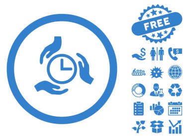 Bonus ile zaman bakım düz vektör simgesi