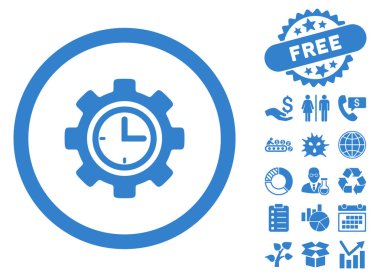 Bonus ile zaman kurulum düz vektör simgesi