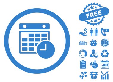 Bonus ile zaman tablo düz vektör simgesi