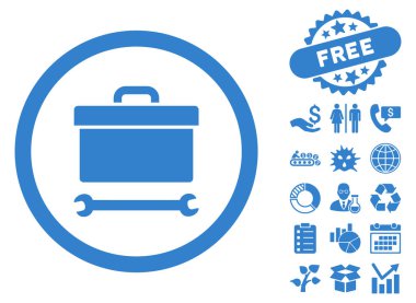 Araç kutusu düz vektör simgesi Bonus ile