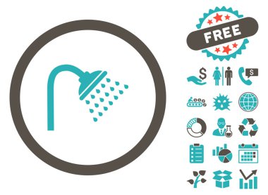 Bonus ile duş düz vektör simgesi