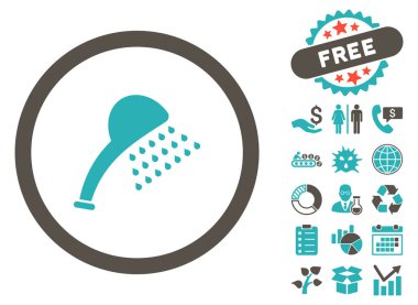 Bonus ile duş düz vektör simgesi