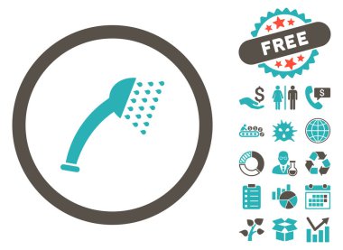 Bonus ile duş düz vektör simgesi