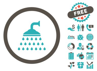 Bonus ile duş düz vektör simgesi