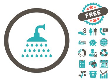 Bonus ile duş düz vektör simgesi