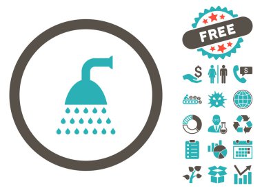 Bonus ile duş düz vektör simgesi