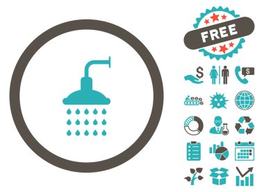 Bonus ile duş düz vektör simgesi