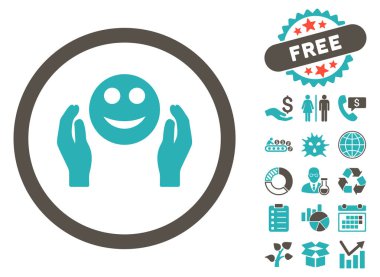 Bakım el düz vektör simge Bonus ile gülümse