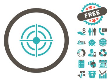 Bonus ile hedef amaç düz vektör simgesi