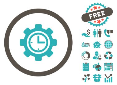 Bonus ile zaman kurulum düz vektör simgesi