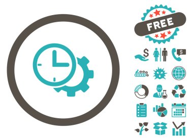 Bonus ile zaman kurulum düz vektör simgesi