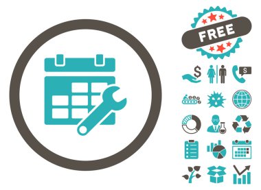 Takvim Seçenekleri düz vektör simgesi Bonus ile