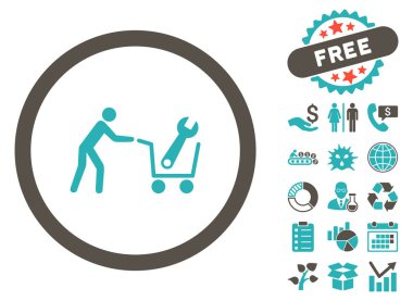 Düz vektör simge Bonus ile alışveriş araçları