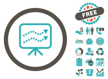 Bonus ile eğilimleri sunu düz vektör simgesi