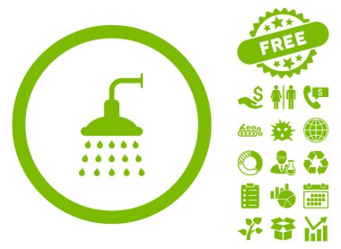 Bonus ile duş düz vektör simgesi