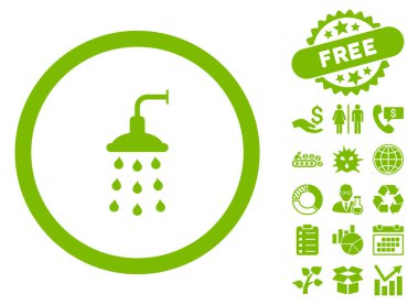 Bonus ile duş düz vektör simgesi