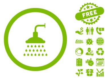 Bonus ile duş düz vektör simgesi