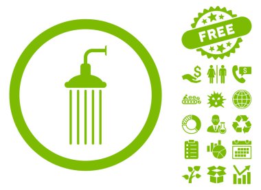 Bonus ile duş düz vektör simgesi