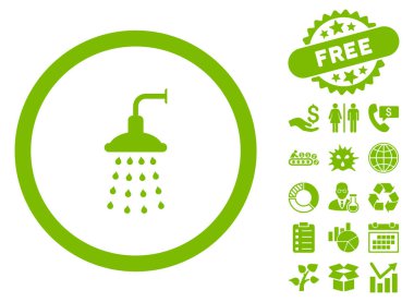 Bonus ile duş düz vektör simgesi