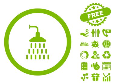 Bonus ile duş düz vektör simgesi