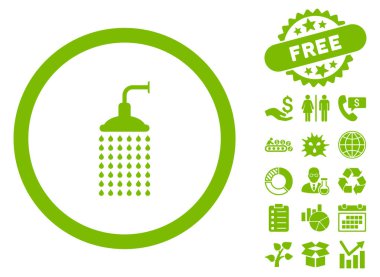 Bonus ile duş düz vektör simgesi