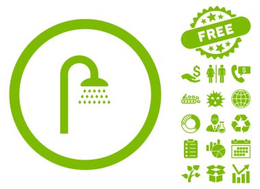 Bonus ile duş düz vektör simgesi