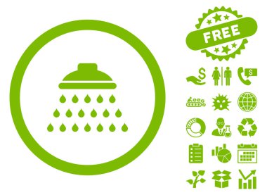 Bonus ile duş düz vektör simgesi