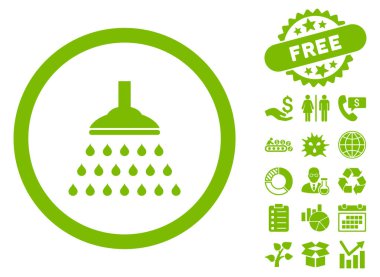 Bonus ile duş düz vektör simgesi