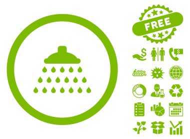 Bonus ile duş düz vektör simgesi