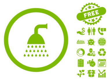 Bonus ile duş düz vektör simgesi