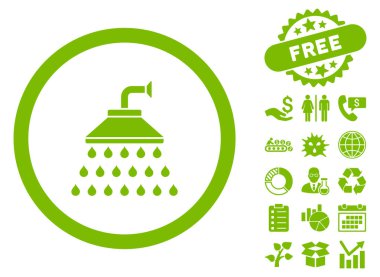 Bonus ile duş düz vektör simgesi