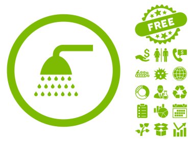 Bonus ile duş düz vektör simgesi