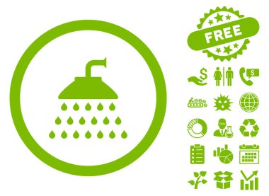 Bonus ile duş düz vektör simgesi