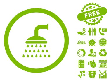 Bonus ile duş düz vektör simgesi