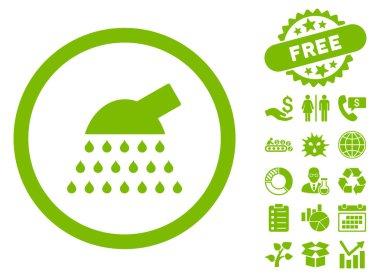 Bonus ile duş düz vektör simgesi